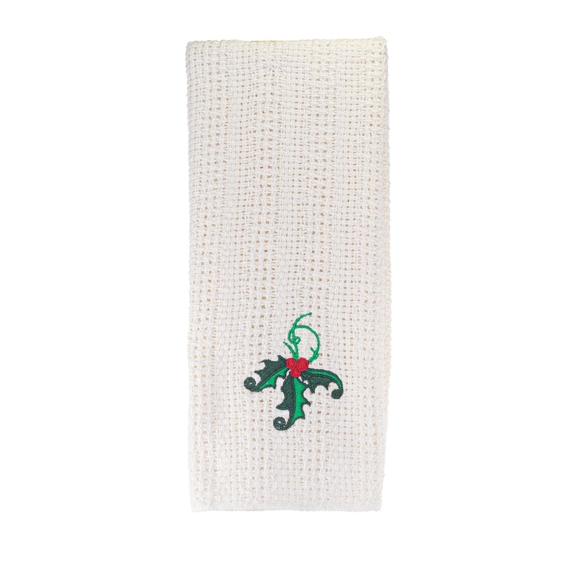 100% Cotton Novelty Embroidered Kitchen Towels  24" x 15" - Holly - view 3