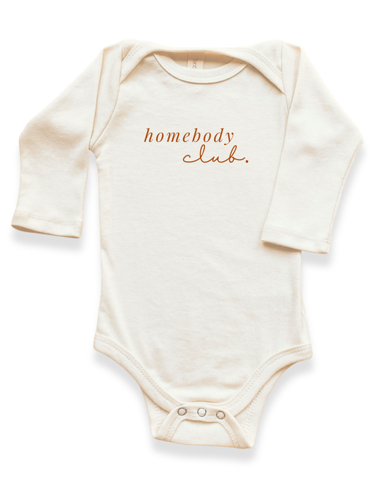 Homebody Club Organic Bodysuit Long Sleeve - 0-3M, 3-6M, 6-12M, 12-18M