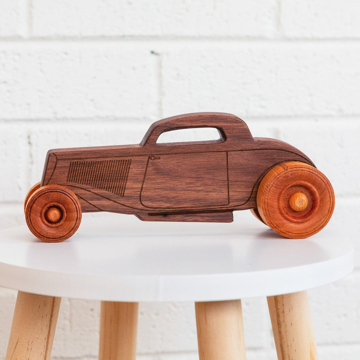 Classic Hot Rod 8.75" Long - Solid Walnut Wood - Etched Details - view 5