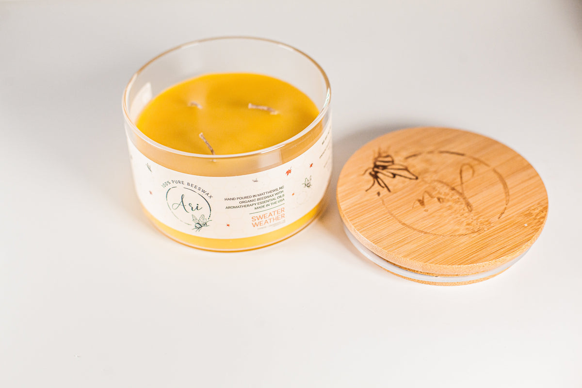 Fall Weather Beeswax Candle |8 oz - view 6