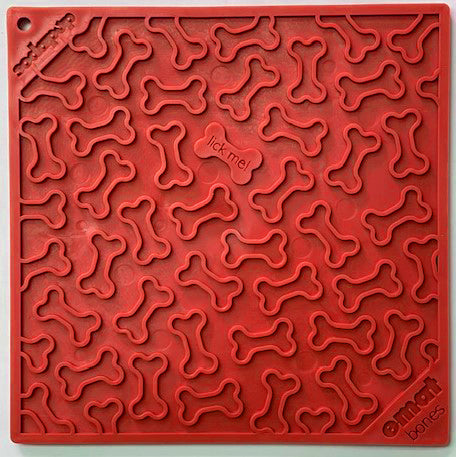 Bones eMat - Enrichment Lick Mat for Dogs and Cats - Red Bones E-Mat - view 3