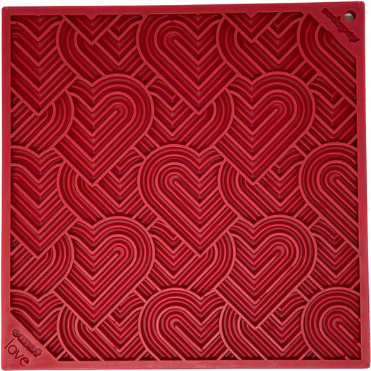 Love eMat - Enrichment Lick Mat for Dogs and Cats| Heart Design - Heart Design "Love" emat - Large