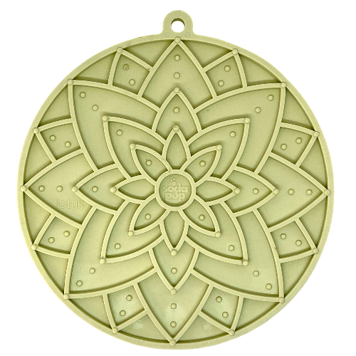 Lotus Design emat - Enrichment Lick Mat For Dogs and Cats - Pastel Green Lotus emat
