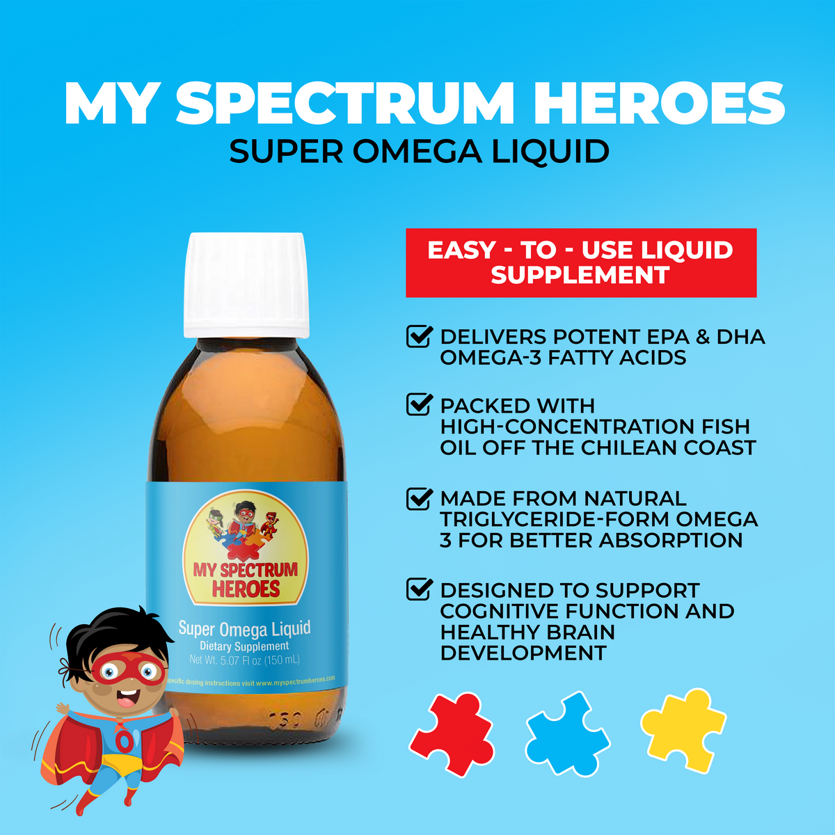 Super Omega Liquid - Kids Omega-3 Fish Oil (EPA & DHA) - view 3