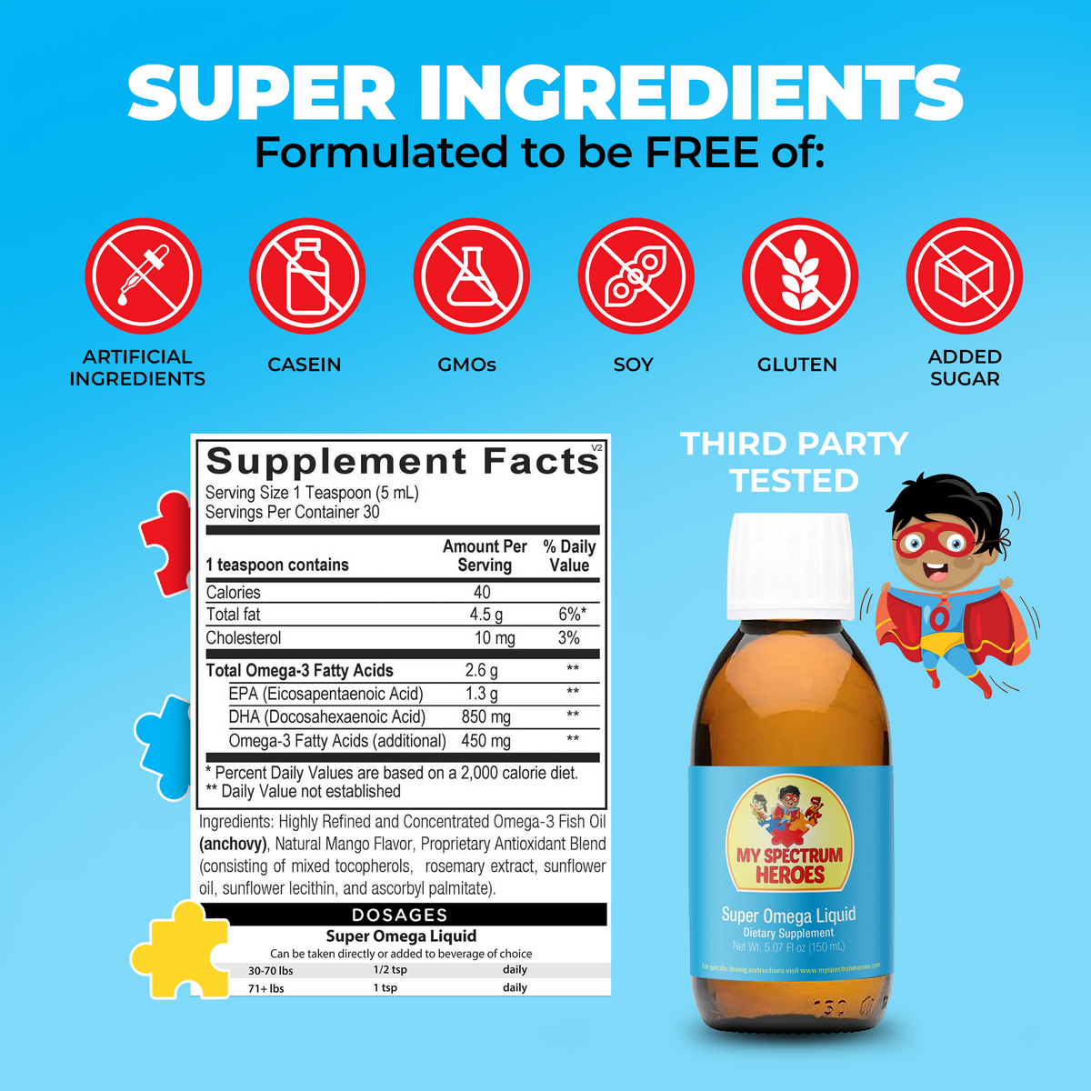 Super Omega Liquid - Kids Omega-3 Fish Oil (EPA & DHA) - view 2