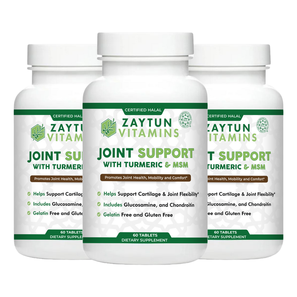 Halal Joint Support with Glucosamine + Turmeric + Chondroitin Tablets