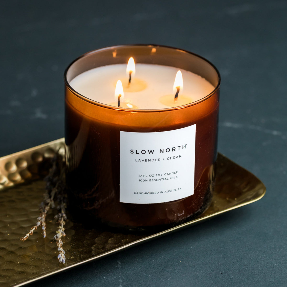 Lavender + Cedar - Signature 3-Wick Candle - view 4