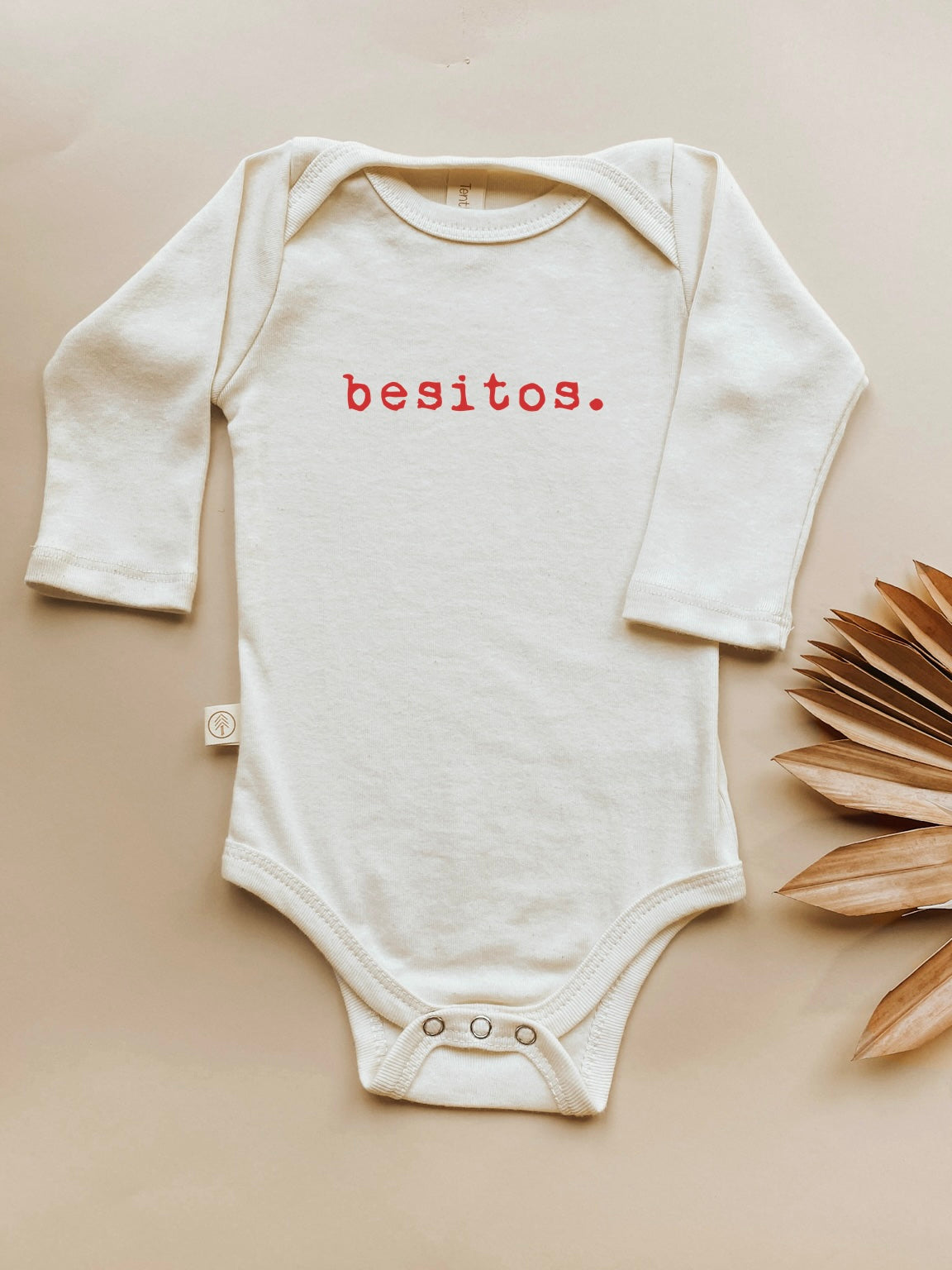 Besitos Organic Baby Bodysuit Long Sleeve - Red, 0-3M, 3-6M, 6-12M, 12-18M, 18-24M - view 7