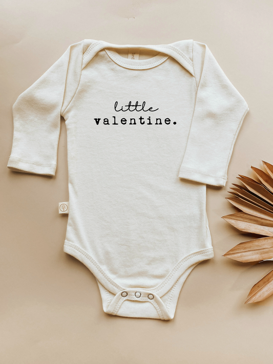 Little Valentine Organic Baby Bodysuit Long Sleeve - Black, 0-3M, 3-6M, 6-12M, 12-18M, 18-24M - view 2