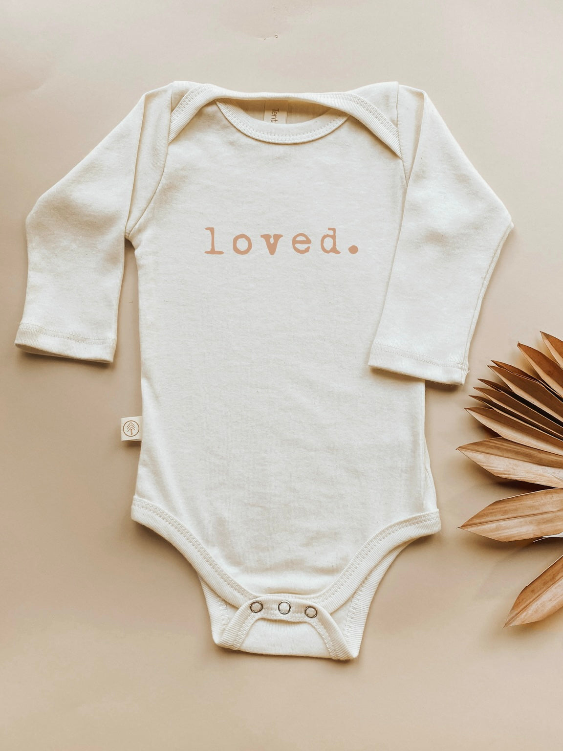 Loved. Organic Baby Bodysuit Long Sleeve - Clay, 0-3M, 3-6M, 6-12M, 12-18M, 18-24M - view 6
