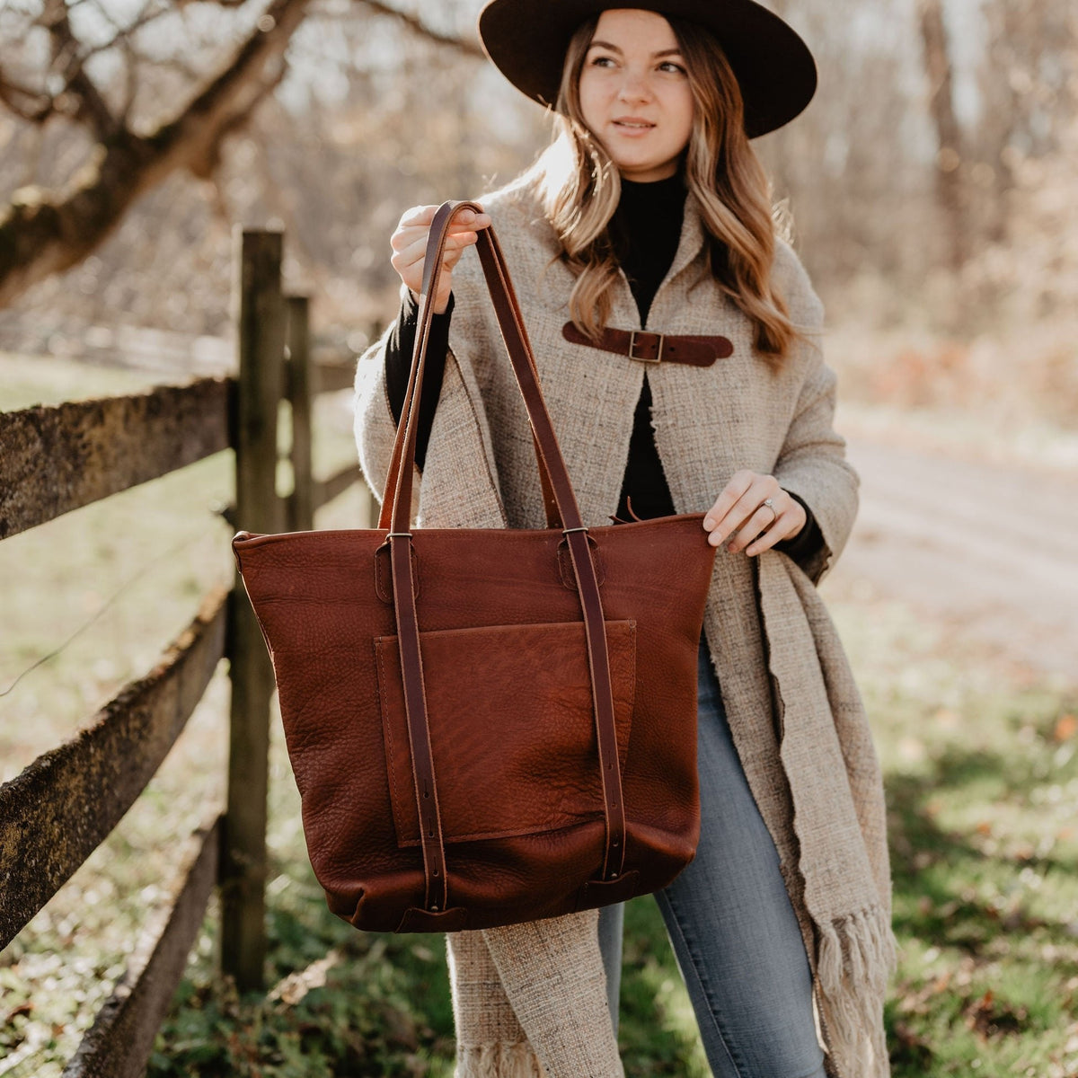 Leather Crossroads Backpack Tote - USA Made - view 4