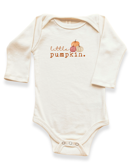 Little Pumpkin Stack Organic Bodysuit Long Sleeve - 0-3M, 3-6M, 6-12M, 12-18M