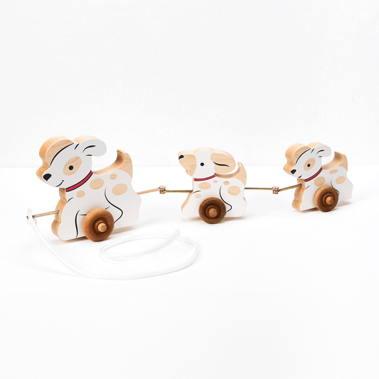 Pull Toy - The 3 Dogs - Maple Wood - Made in the USA 🇺🇸 - view 2