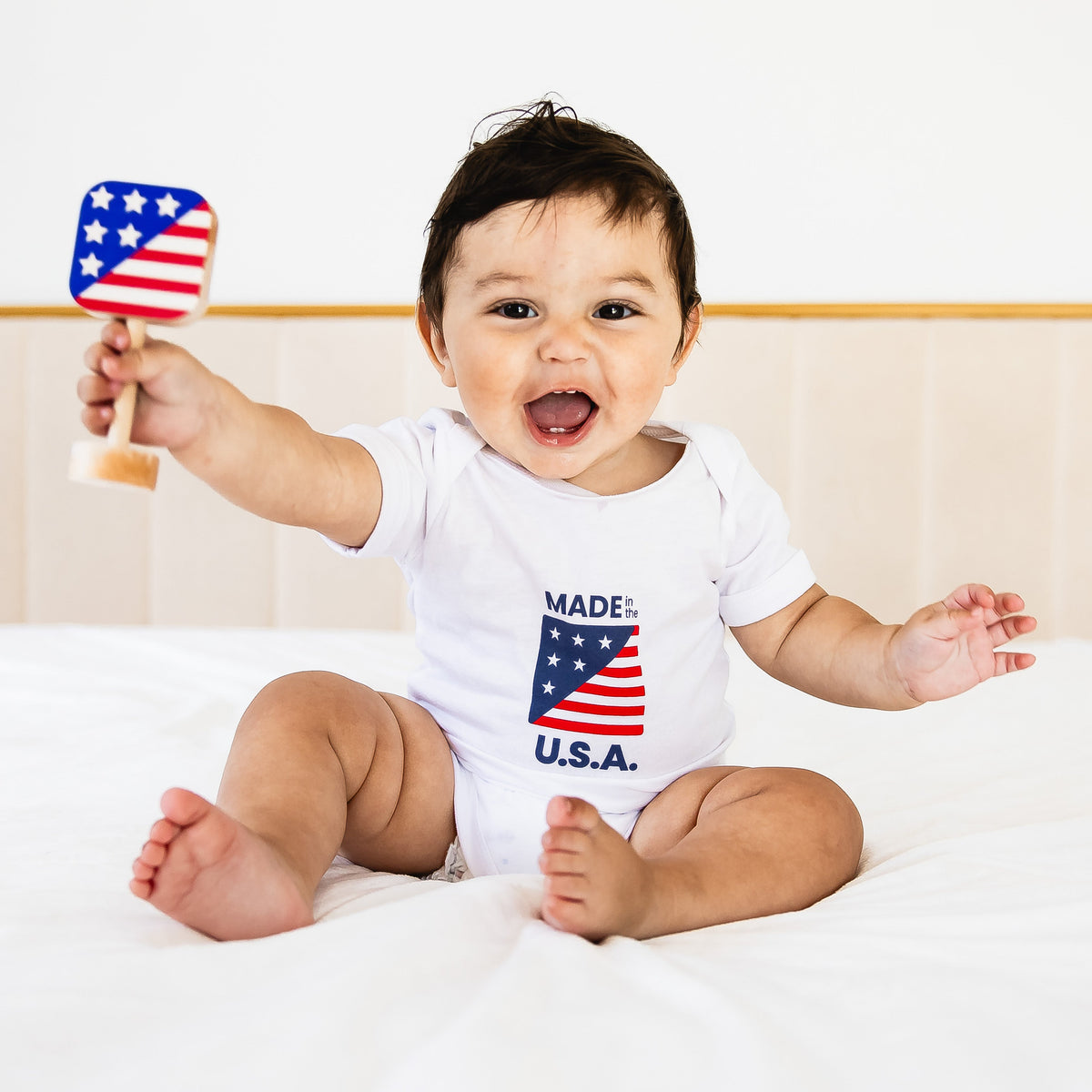 Grasp & Giggle Flag Rattle - Made in the USA 🇺🇸 - view 3