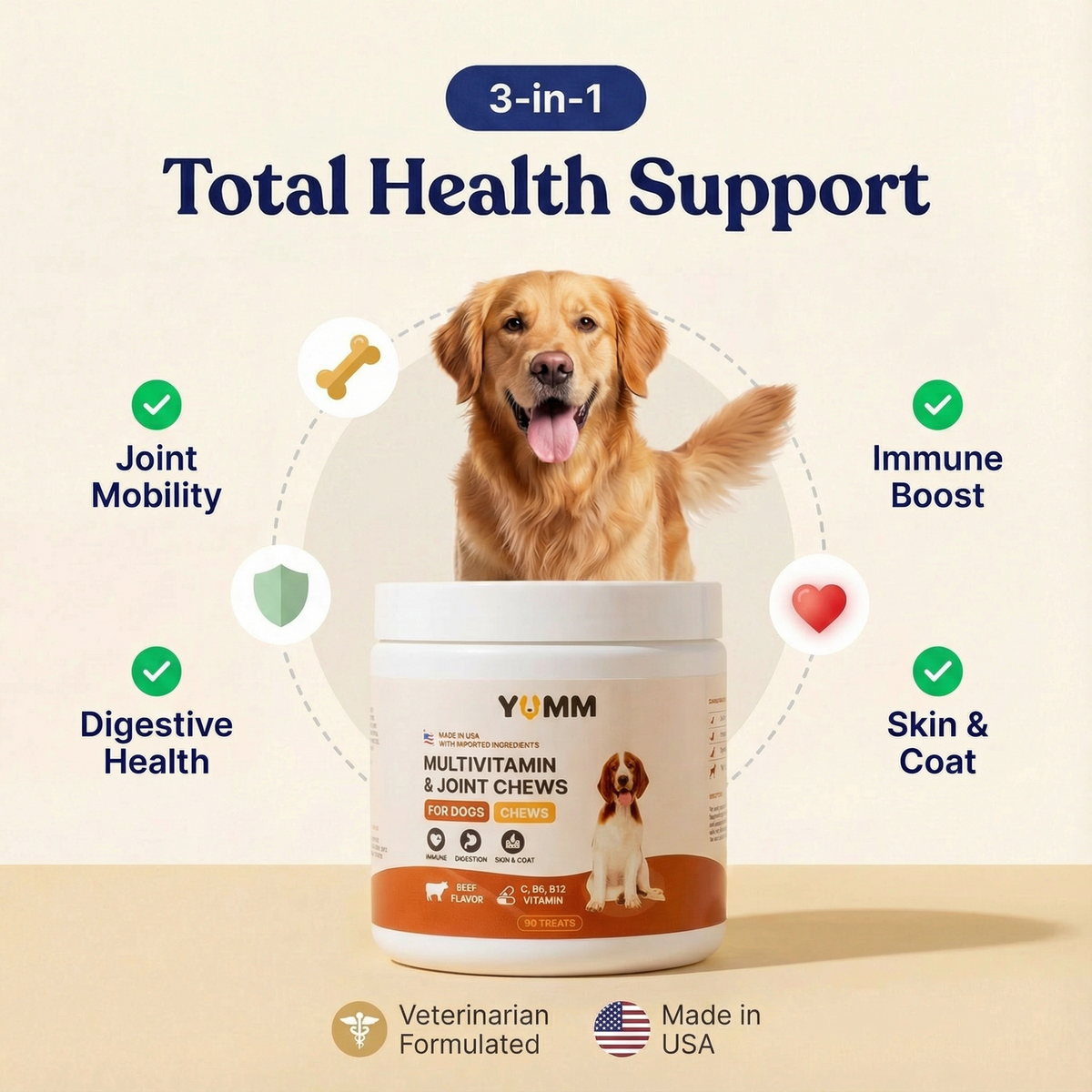 Dog Joint & Multivitamin Chews - Beef