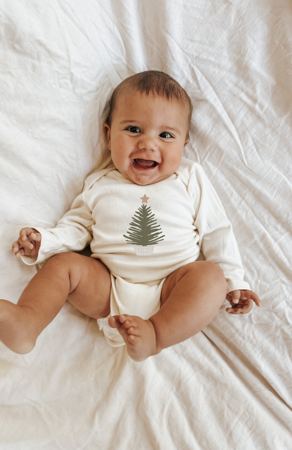Holiday Tree Organic Baby Bodysuit Long Sleeve - view 2