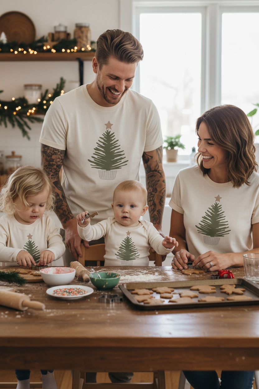 Holiday Tree Organic Baby Bodysuit Long Sleeve - view 6