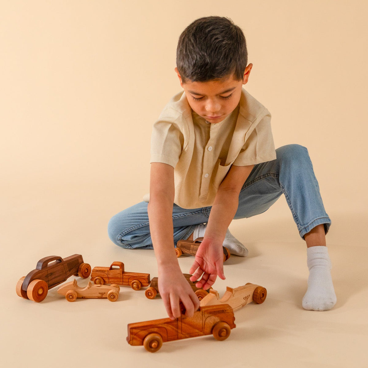 Montessori Educational 9" Natural Wooden Pickup Truck for Toddlers 1–3 - view 2