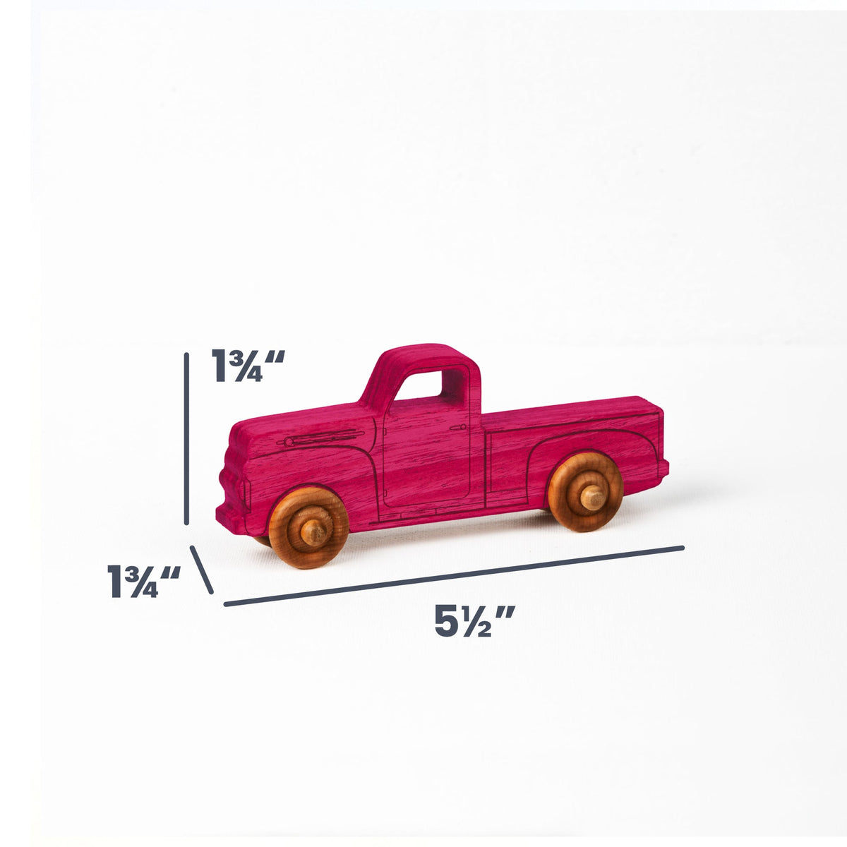Montessori Educational 5.5" Pink Wooden Pickup Truck for Toddlers 1–3 - view 3