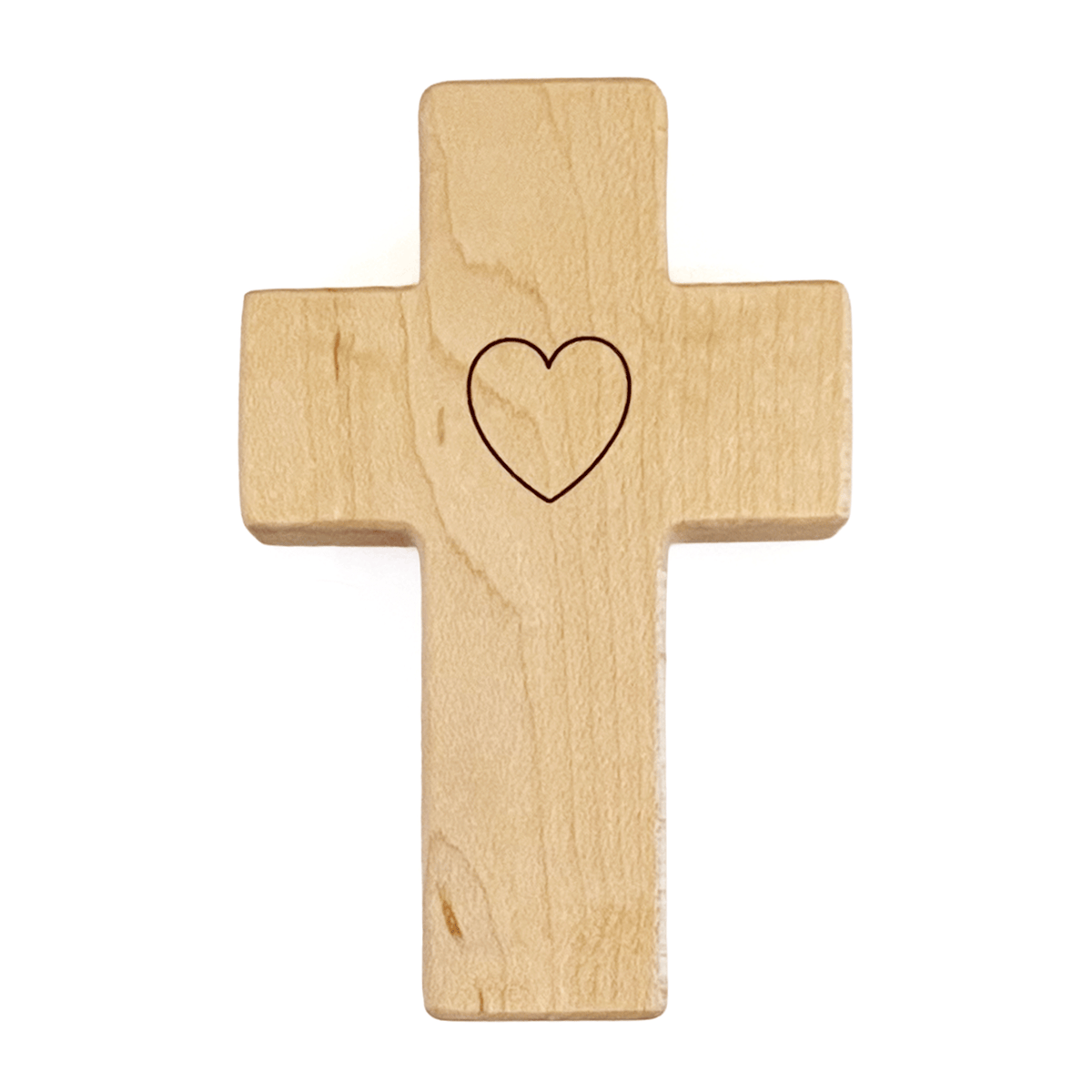 Solid Maple Wood Baby Rattle - Natural Wooden Cross Rattle