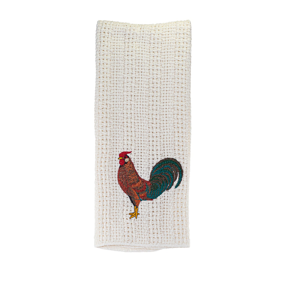 100% Cotton Novelty Embroidered Kitchen Towels  24" x 15" - Country Rooster - view 2