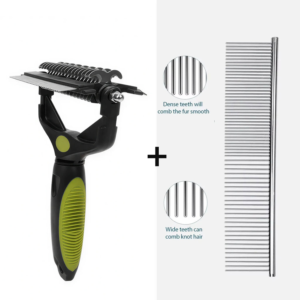 3 In 1 Pet Deshedding Brush Dog Hair Remover Pet Fur Knot Cutter Puppy Cat Comb Brushes Dogs Grooming Shedding Supplies - ima