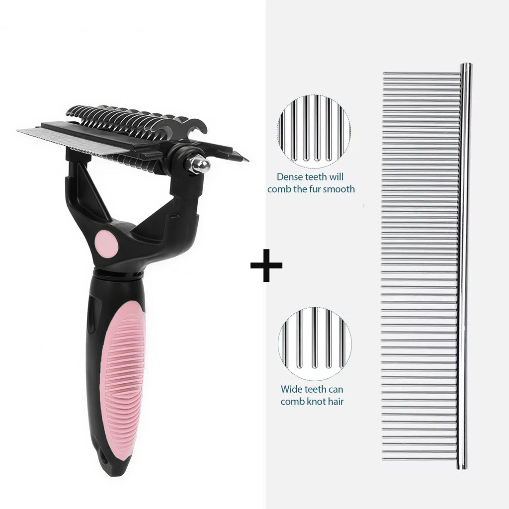 3 In 1 Pet Deshedding Brush Dog Hair Remover Pet Fur Knot Cutter Puppy Cat Comb Brushes Dogs Grooming Shedding Supplies - ima