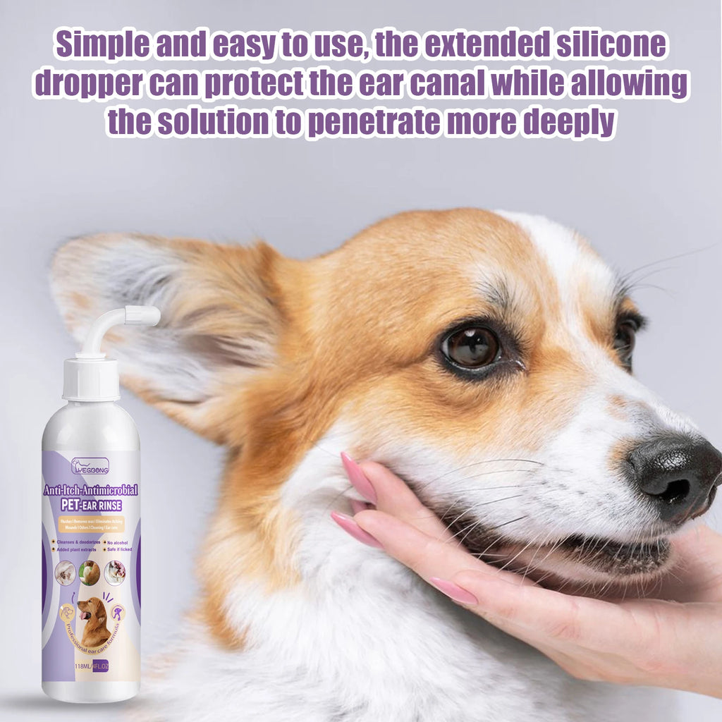 Pet Ear Cleaner For Dogs Cats Remove Ear Wax Gentle Cleaning Drops Prevents Itching - image 5