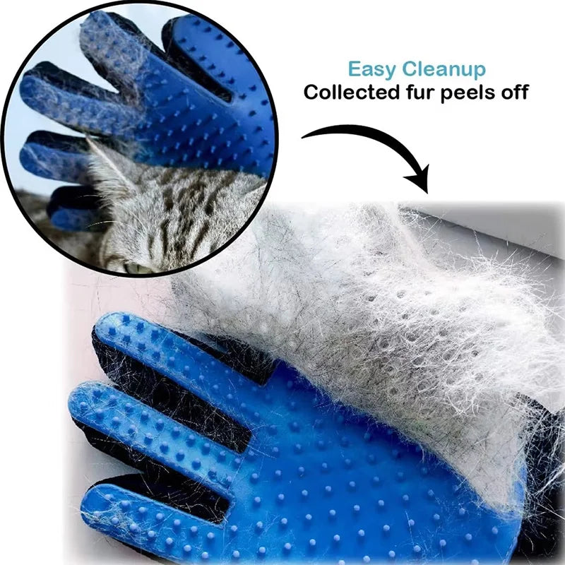 Pet Hair Remover Shower Gloves Puppy Cats Bath Brush Cleaning Silicone Comb Glove Massage Grooming Dogs Supplies - image 4