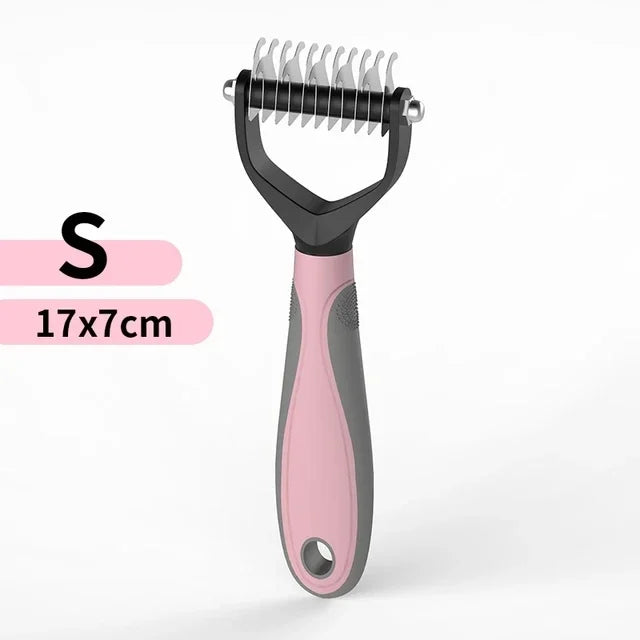 Cat Hair Removal Comb Dog Hair Removal Brush Stainless Steel Double Sided Dog Grooming Brush Removing Tangles Cat Accessories