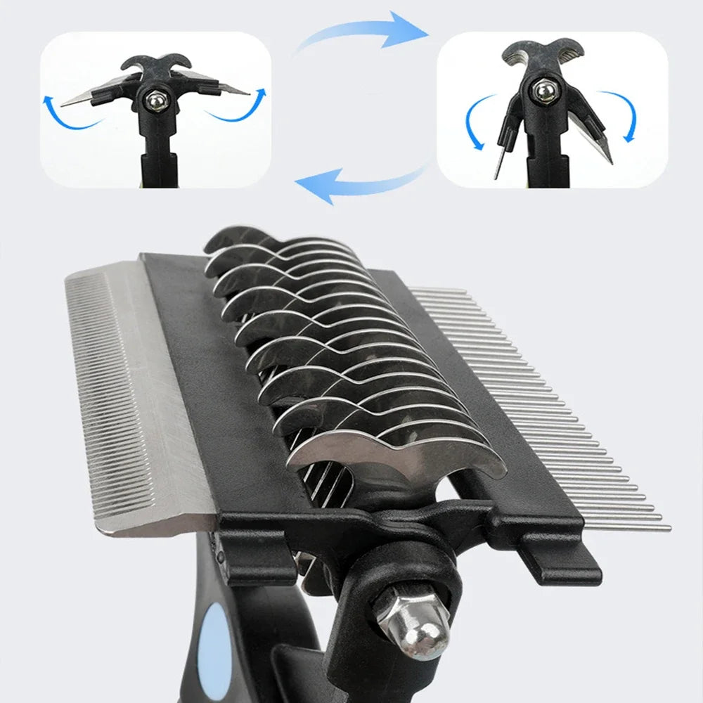 3 In 1 Pet Deshedding Brush Dog Hair Remover Pet Fur Knot Cutter Puppy Cat Comb Brushes Dogs Grooming Shedding Supplies - ima