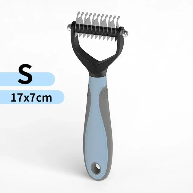 Cat Hair Removal Comb Dog Hair Removal Brush Stainless Steel Double Sided Dog Grooming Brush Removing Tangles Cat Accessories