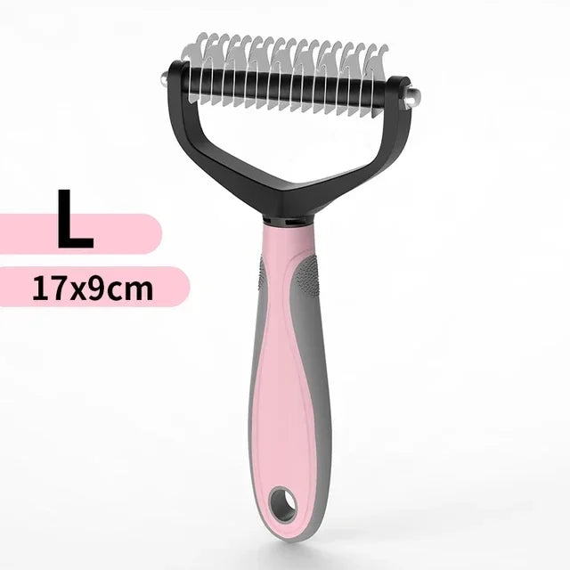 Cat Hair Removal Comb Dog Hair Removal Brush Stainless Steel Double Sided Dog Grooming Brush Removing Tangles Cat Accessories