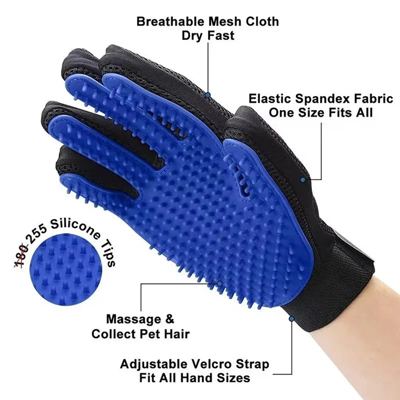 Pet Hair Remover Shower Gloves Puppy Cats Bath Brush Cleaning Silicone Comb Glove Massage Grooming Dogs Supplies - image 6