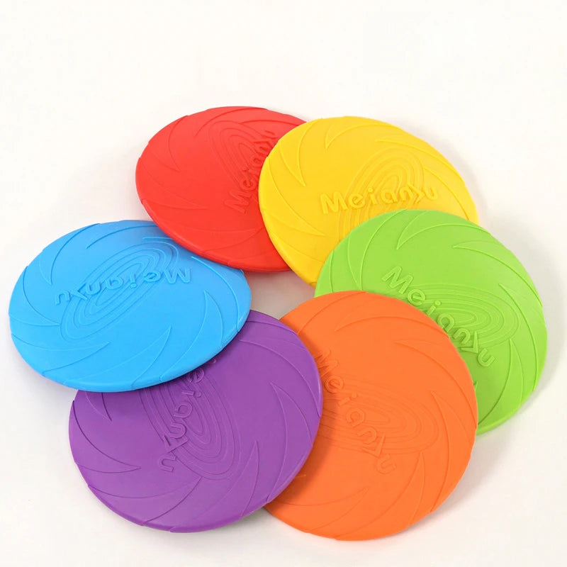 Dog Toys Silicone Flying Disc Fashion Multicolor Resistant Chew Toys Puppy Outdoor Game Trainning Interactive Supplies - imag