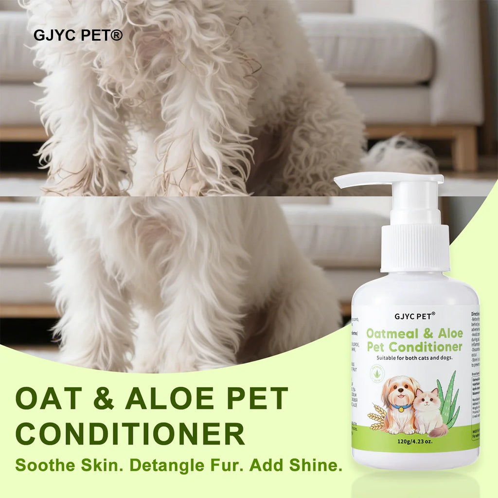Oatmeal Aloe Pet Conditioner Smooths Prevents Tangling Moisturizing Formula Makes Coat Soft Shiny Long Lasting Fragrance - im