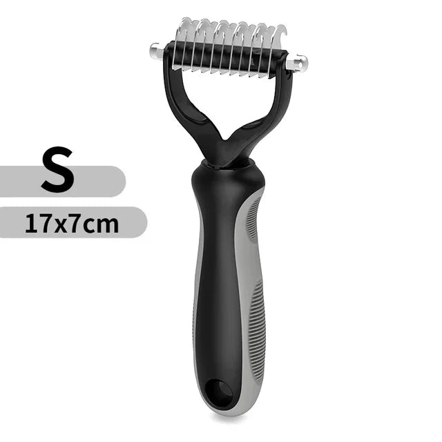 Cat Hair Removal Comb Dog Hair Removal Brush Stainless Steel Double Sided Dog Grooming Brush Removing Tangles Cat Accessories