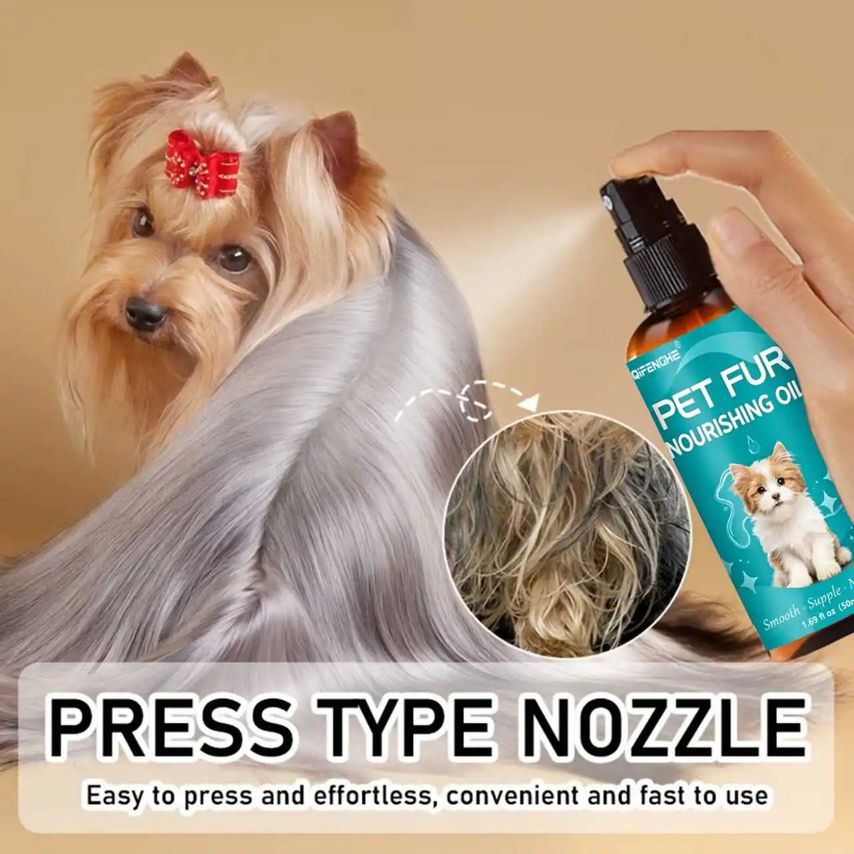 50ml Pet Fur Nourishing Oil, Dog Cat Hair Softener Serum, Leave-In Fur Conditioner for Shin - image 2
