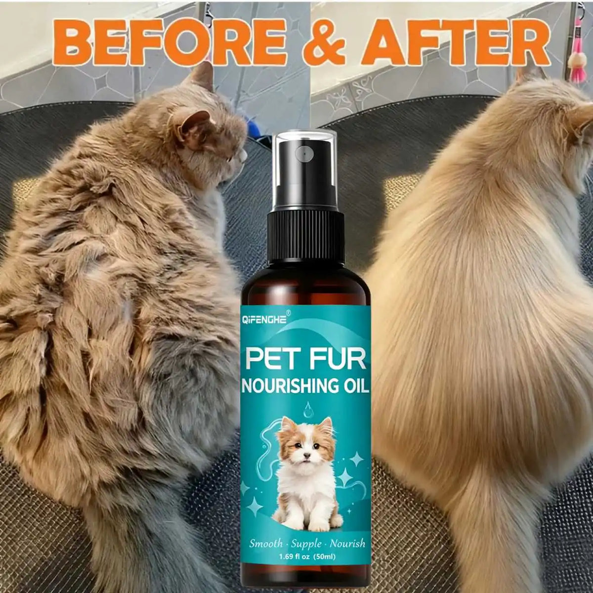 50ml Pet Fur Nourishing Oil, Dog Cat Hair Softener Serum, Leave-In Fur Conditioner for Shin - image 5