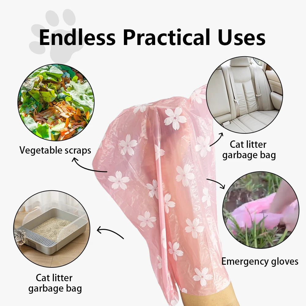 Photodegradable Thick Dog Poop Bag with Floral Fragrance, Environmentally Friendly Pet Feces Garbage Bag with Dispenser - ima
