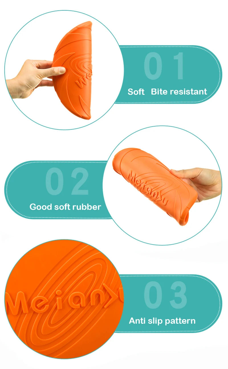 Dog Toys Silicone Flying Disc Fashion Multicolor Resistant Chew Toys Puppy Outdoor Game Trainning Interactive Supplies - imag