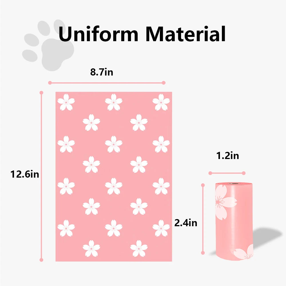 Photodegradable Thick Dog Poop Bag with Floral Fragrance, Environmentally Friendly Pet Feces Garbage Bag with Dispenser - ima