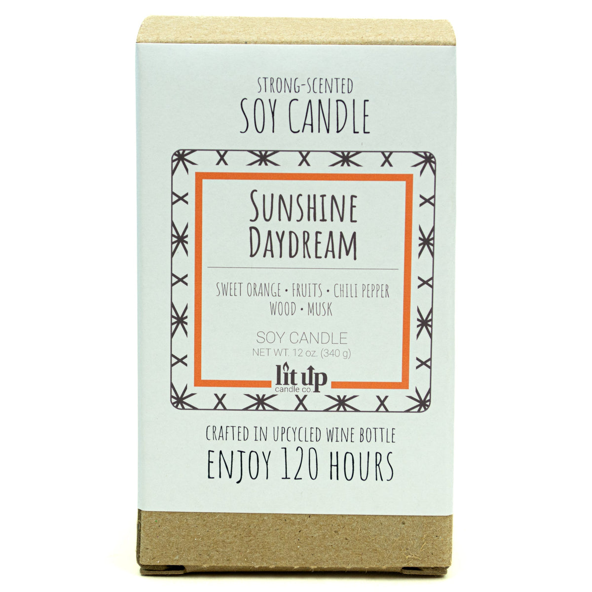 Sunshine Daydream 12 oz. soy candle in upcycled wine bottle - view 7