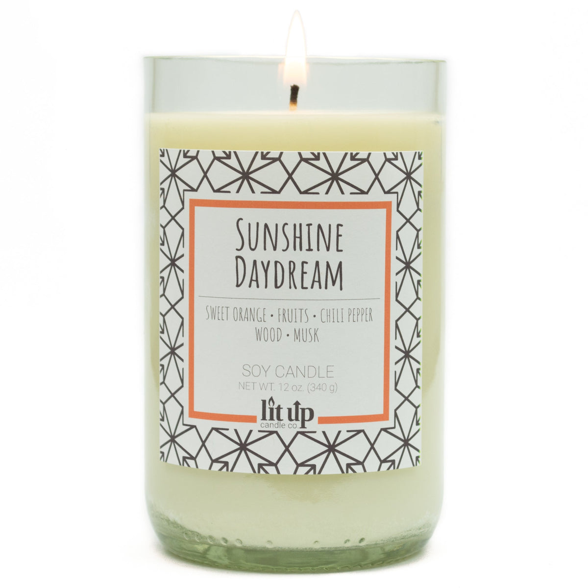 Sunshine Daydream 12 oz. soy candle in upcycled wine bottle - view 4