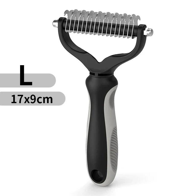 Cat Hair Removal Comb Dog Hair Removal Brush Stainless Steel Double Sided Dog Grooming Brush Removing Tangles Cat Accessories