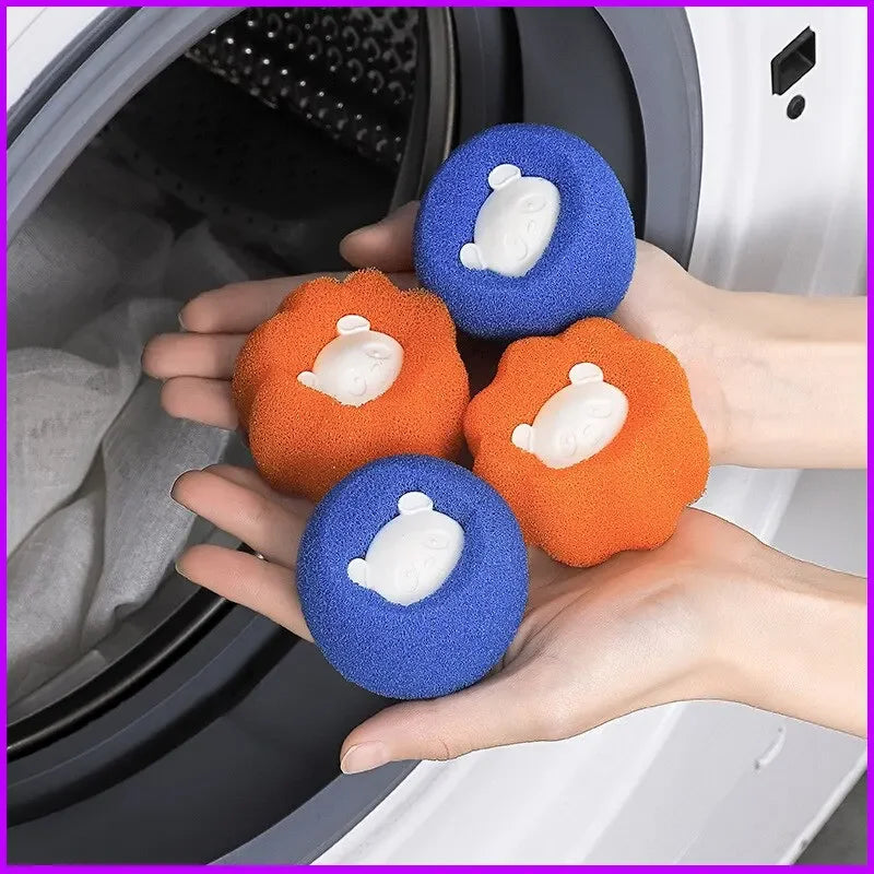 Reusable Pet Hair Remover Laundry Balls Sponge Cleaning Balls Washing Machine Lint Catcher For Cat Dog Fur Household Filter -