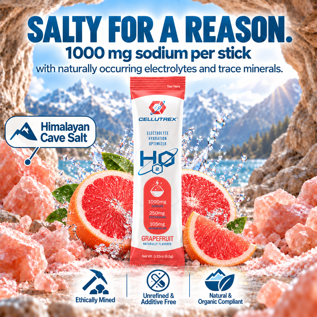 H2O ELECTROLYTES™ - Grapefruit - Zero Sugar Electrolyte Powder - view 5