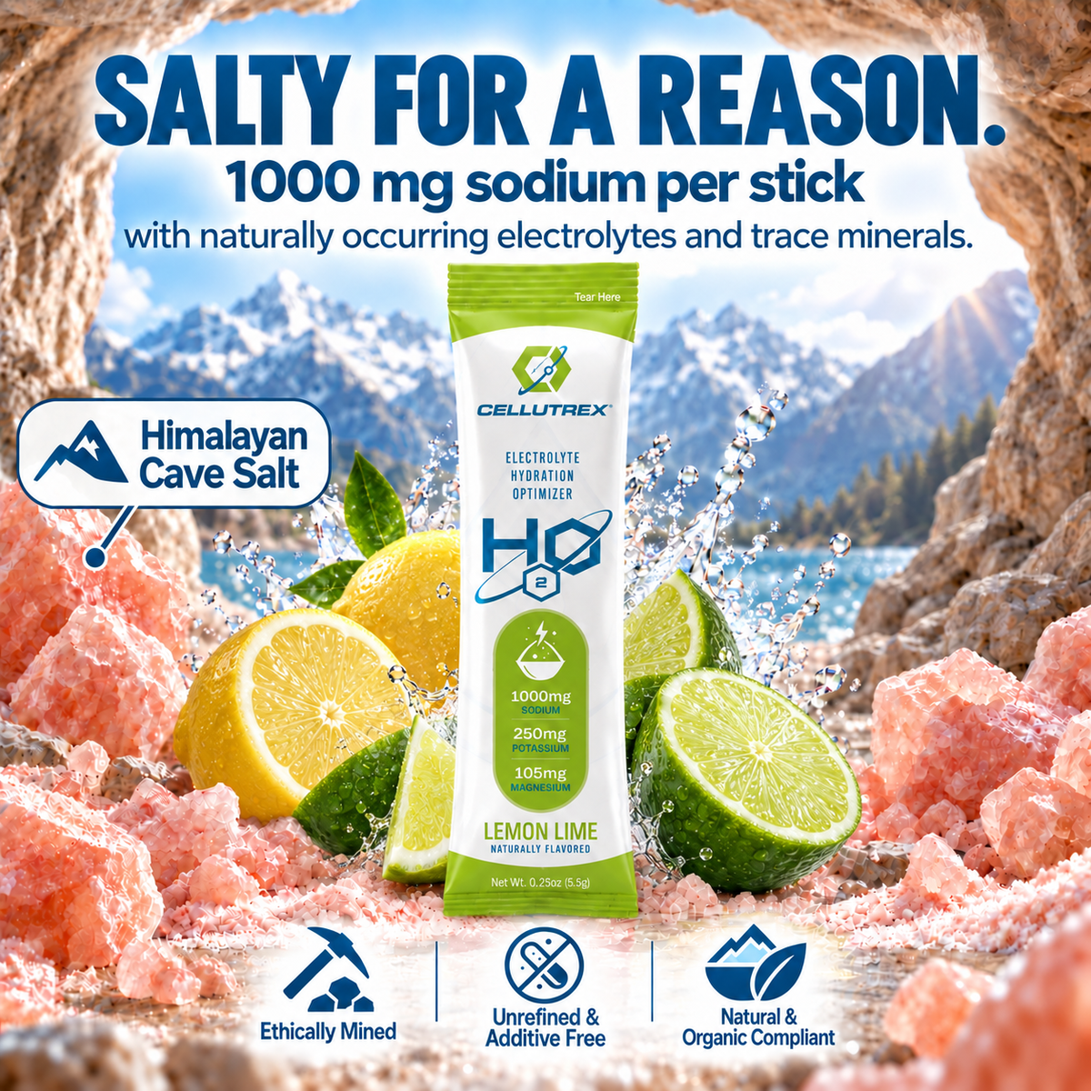 H2O ELECTROLYTES™ - Lemon Lime - Zero Sugar Electrolyte Powder - view 5