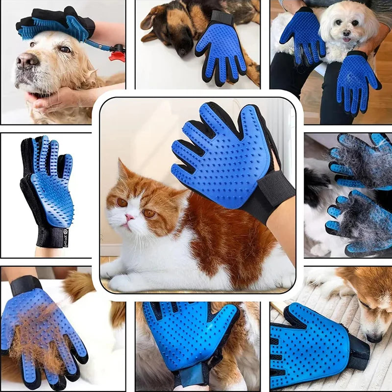 Pet Hair Remover Shower Gloves Puppy Cats Bath Brush Cleaning Silicone Comb Glove Massage Grooming Dogs Supplies - image 2