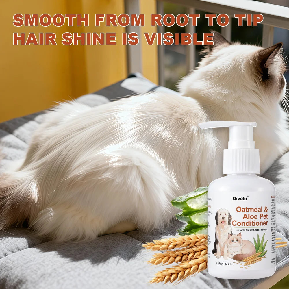 Oatmeal Aloe Pet Conditioner Smooths Prevents Tangling Moisturizing Formula Makes Coat Soft Shiny Long Lasting Fragrance - im